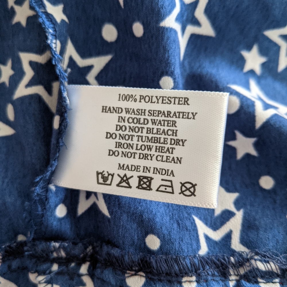 America & Beyond  Star Print Navy Blue Criss Cross Cami Top XL - Picture 4 of 6